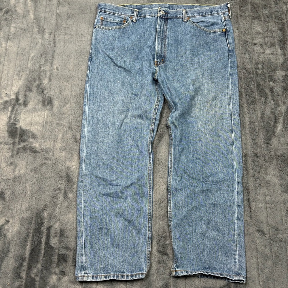 Levis 505 Regular Fit Straight Leg Blue Denim Jeans Mens 42x29 00505-4891